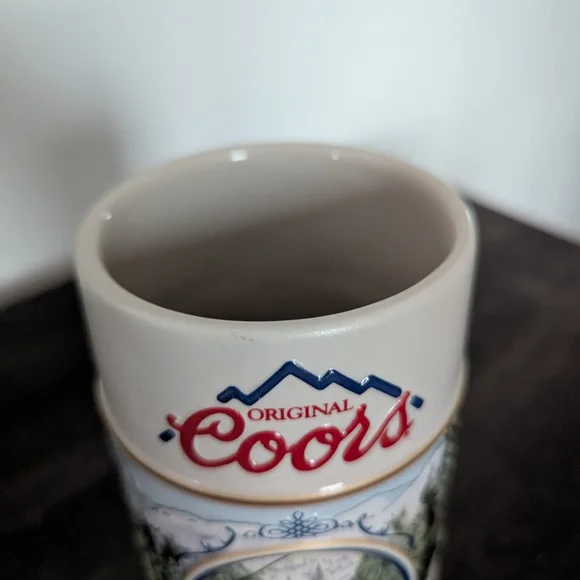 Coors Beer Stein Rocky Mountain Legend Fisherman - Picture 4 of 9